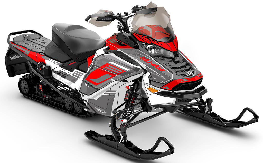 Flush White Grey Ski-Doo REV Gen4 Wide Full Coverage Sled Wrap