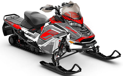 Flush White Grey Ski-Doo REV Gen4 Wide Full Coverage Sled Wrap