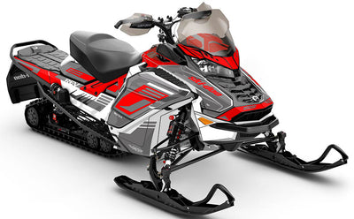 Flush White Grey Ski-Doo REV Gen4 Wide Partial Coverage Sled Wrap