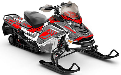 Flush White Grey Ski-Doo REV Gen4 Wide Less Coverage Sled Wrap