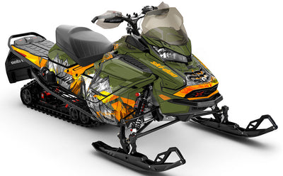 Inversion Army Orange Ski-Doo REV Gen4 Wide Premium Coverage Sled Wrap