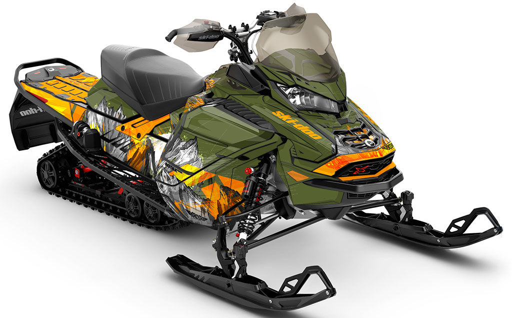 Inversion Army Orange Ski-Doo REV Gen4 Wide Full Coverage Sled Wrap