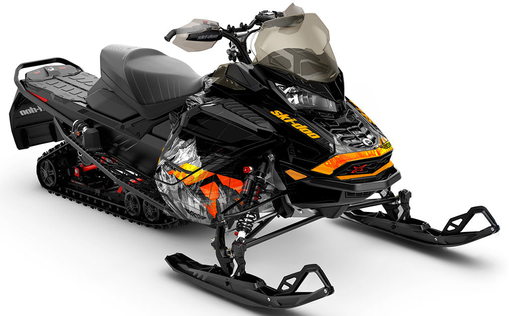 Inversion Black Yellow Ski-Doo REV Gen4 Wide Partial Coverage Sled Wrap