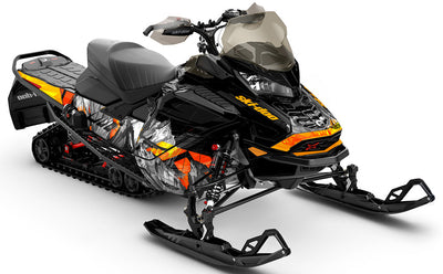 Inversion Black Yellow Ski-Doo REV Gen4 Wide Less Coverage Sled Wrap