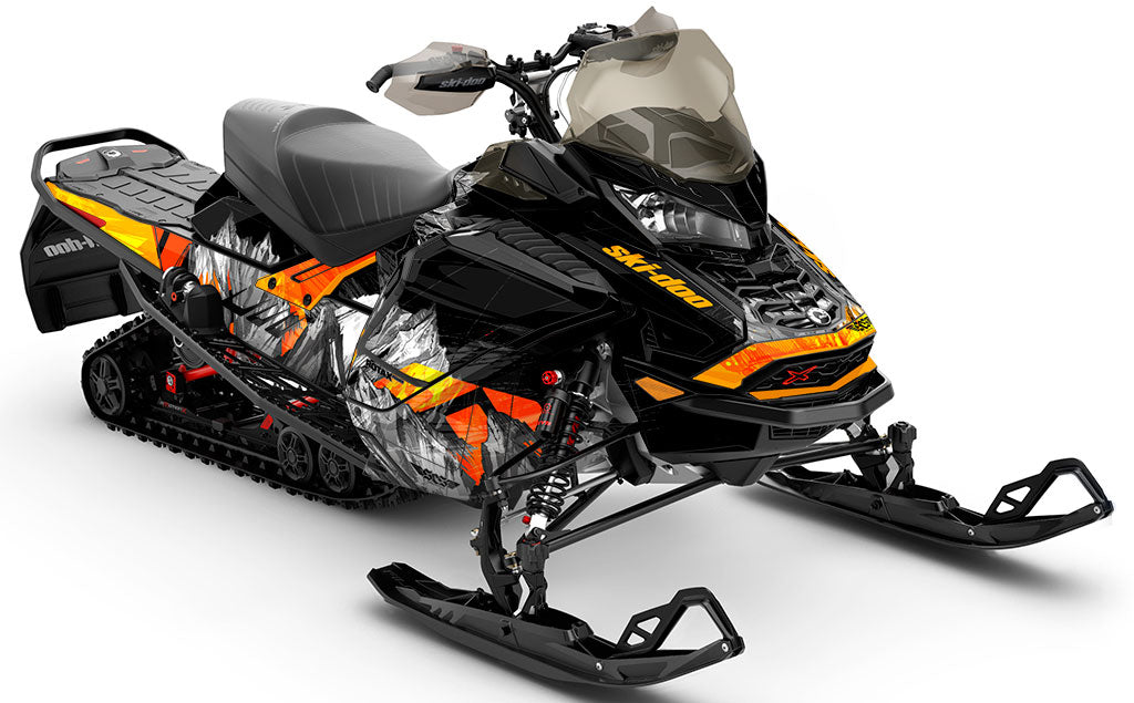 Inversion Black Orange Ski-Doo REV Gen4 Wide Premium Coverage Sled Wrap