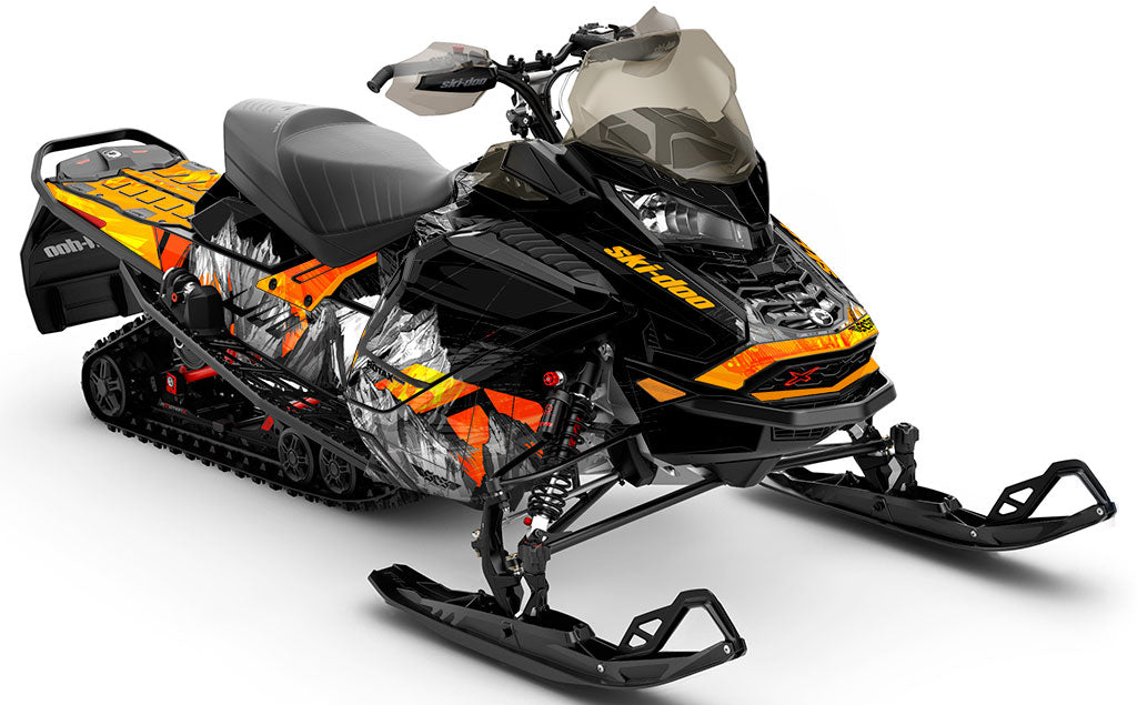 Inversion Black Orange Ski-Doo REV Gen4 Wide Full Coverage Sled Wrap