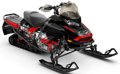 Inversion Black Red Ski-Doo REV Gen4 Wide Premium Coverage Sled Wrap