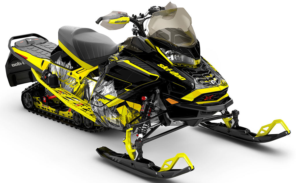 Inversion Black Yellow Ski-Doo REV Gen4 Wide Premium Coverage Sled Wrap