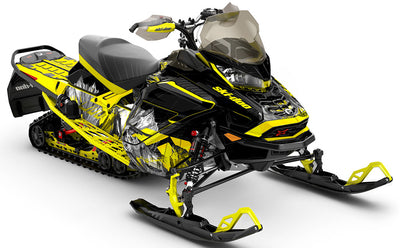 Inversion Black Yellow Ski-Doo REV Gen4 Wide Full Coverage Sled Wrap