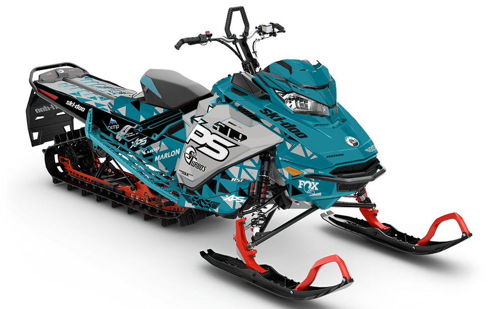 JMetty Grey Teal Ski-Doo REV Gen4 Sled Wrap   Sled Wrap