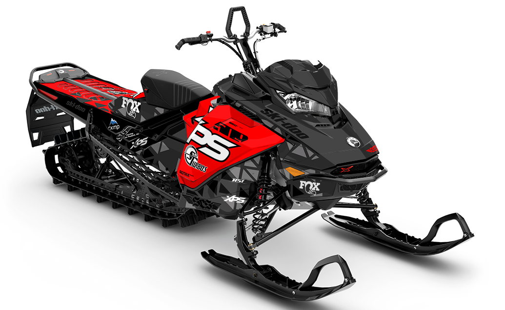 JMetty Red Black Ski-Doo REV Gen4 Sled Wrap   Sled Wrap