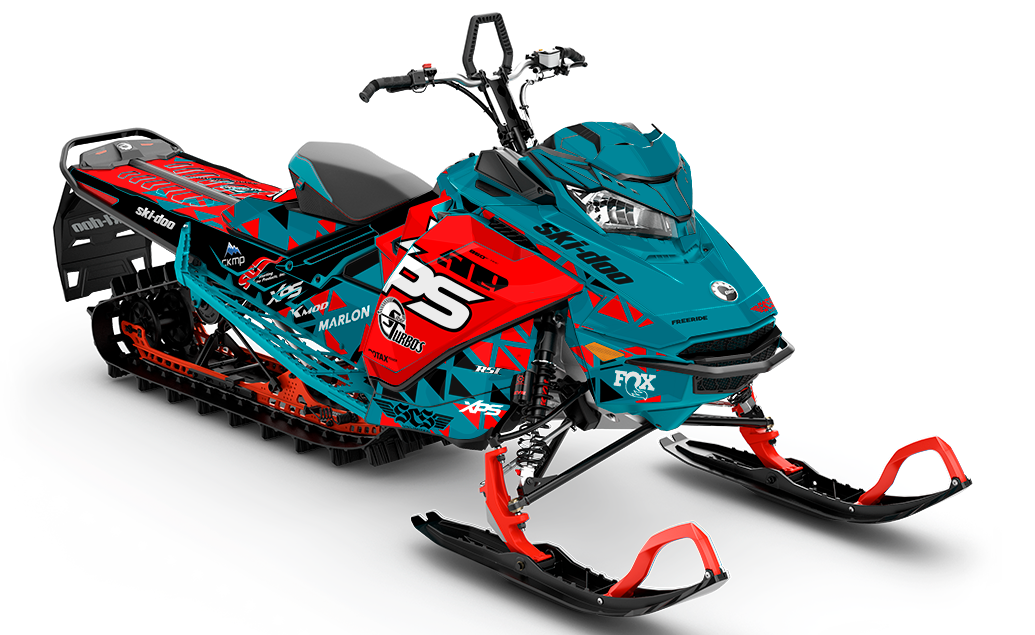JMetty Red Teal Ski-Doo REV Gen4 Sled Wrap   Sled Wrap