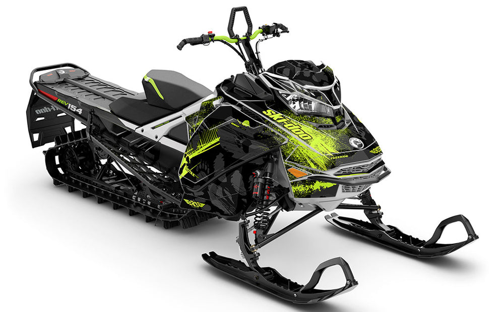 Kodiak Black DayGlow Ski-Doo REV Gen4 Freeride Full Coverage Sled Wrap