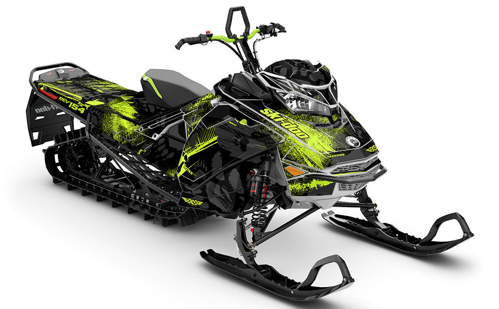 NEW SODMY デモテープ STYLE Kodiak Black DayGlow Ski-Doo REV Gen4 Freeride Premium Sled Wrap