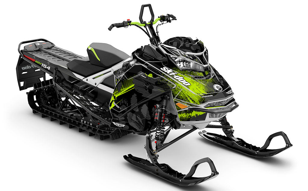 Kodiak Black Green Ski-Doo REV Gen4 Freeride Full Coverage Sled Wrap