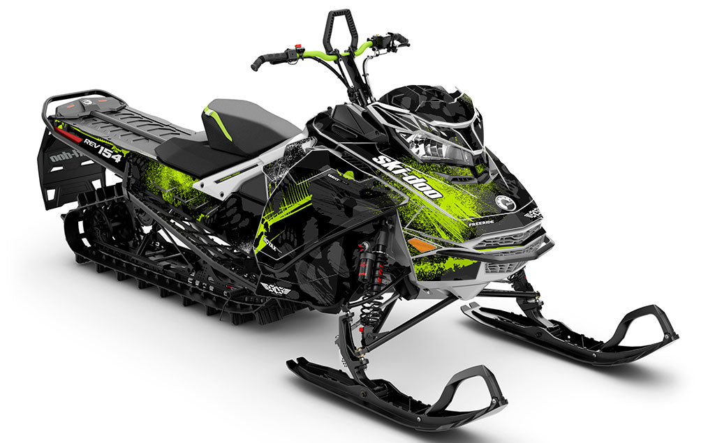 Kodiak Black DayGlow Ski-Doo REV Gen4 Freeride Premium Sled Wrap