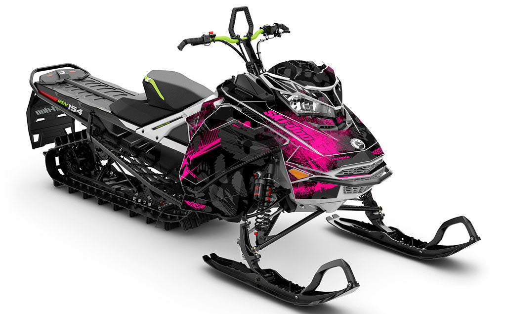 Kodiak Black Pink Ski-Doo REV Gen4 Freeride Full Coverage Sled Wrap