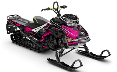 Kodiak Black Pink Ski-Doo REV Gen4 Freeride Partial Coverage Sled Wrap