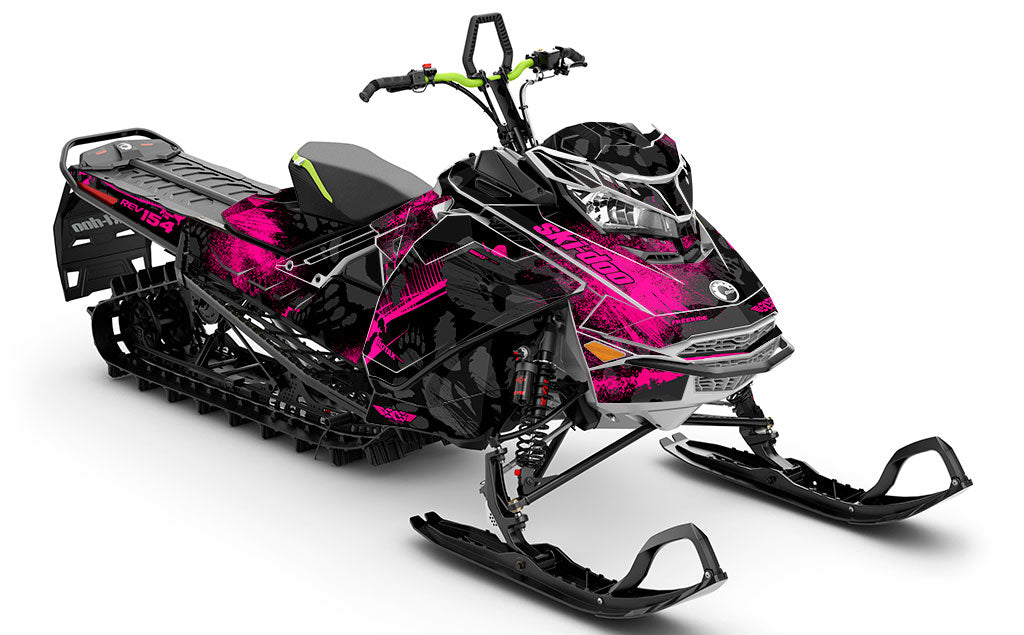 Kodiak Black Pink Ski-Doo REV Gen4 Freeride Less Coverage Sled Wrap