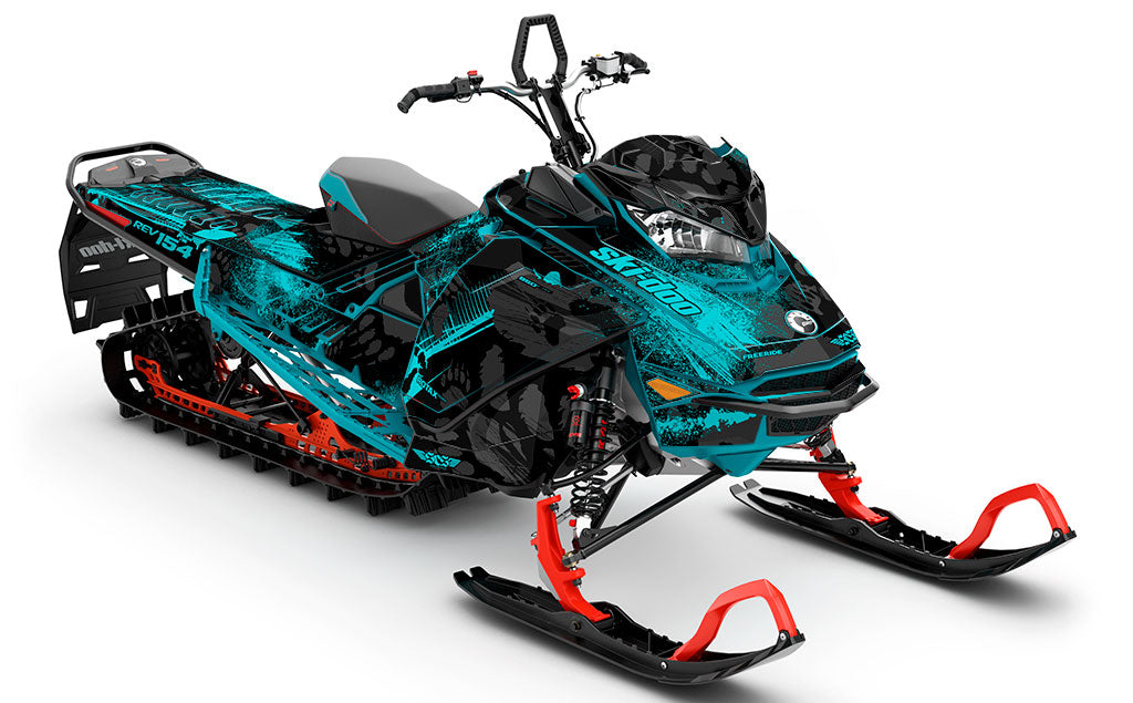 Kodiak Black DayGlow Ski-Doo REV Gen4 Freeride Premium Coverage Sled Wrap