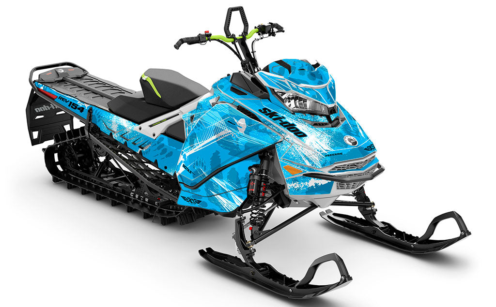 Kodiak Blue White Ski-Doo REV Gen4 Freeride Full Coverage Sled Wrap