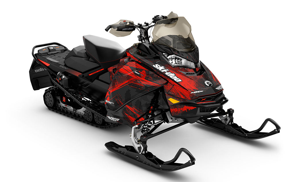 Kodiak Grey Red Ski-Doo REV Gen4 MXZ Full Coverage Sled Wrap