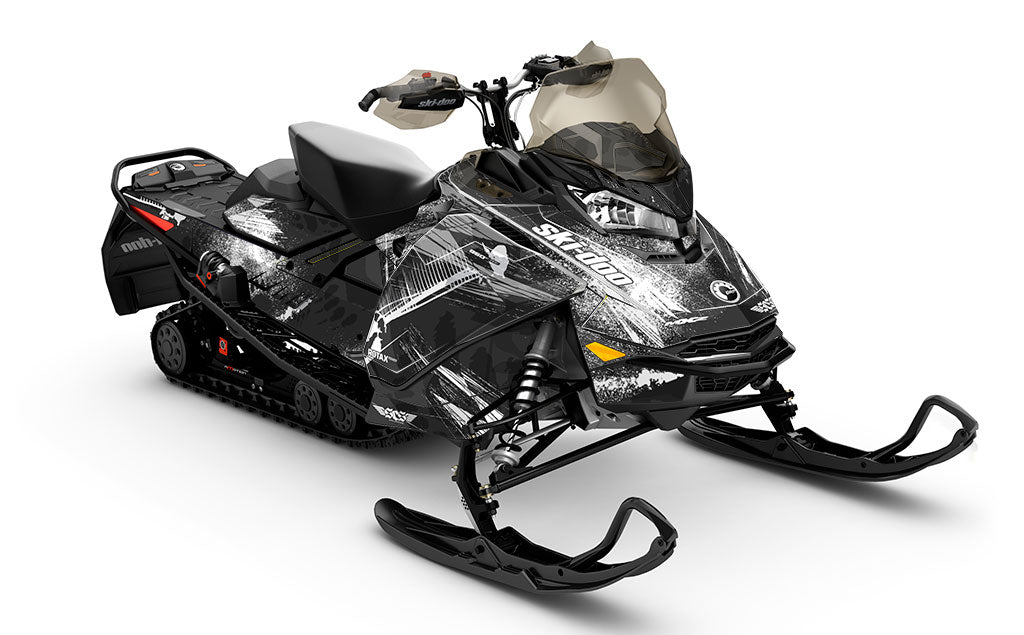 Kodiak Grey White Ski-Doo REV Gen4 MXZ Less Coverage Sled Wrap