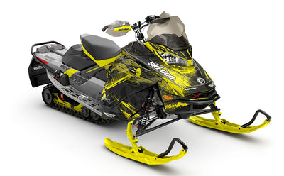 Kodiak Grey Yellow Ski-Doo REV Gen4 MXZ Full Coverage Sled Wrap