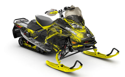 Kodiak Grey Yellow Ski-Doo REV Gen4 MXZ Partial Coverage Sled Wrap