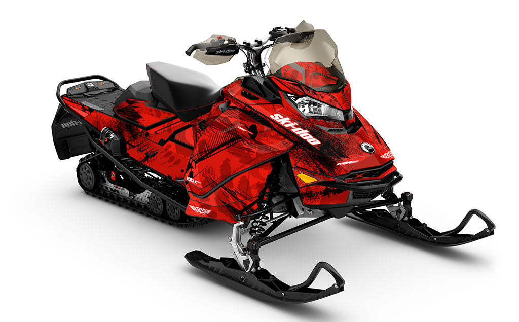 Kodiak Red Black Ski-Doo REV Gen4 MXZ Less Coverage Sled Wrap