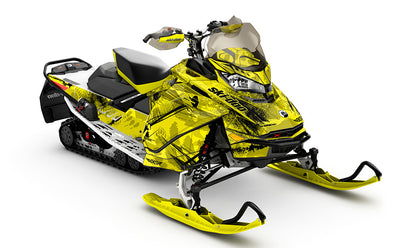 Kodiak Yellow Black Ski-Doo REV Gen4 MXZ Partial Coverage Sled Wrap