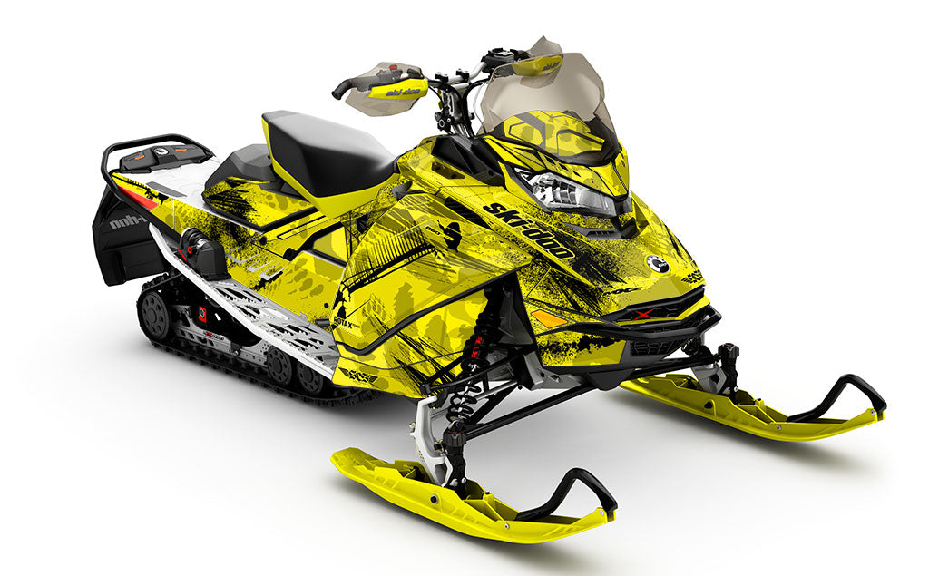 Kodiak Yellow Black Ski-Doo REV Gen4 MXZ Less Coverage Sled Wrap