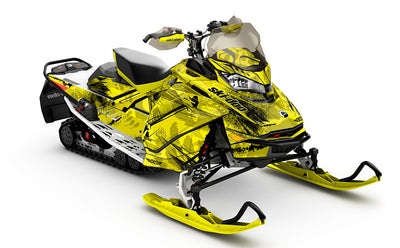 Kodiak Yellow Black Ski-Doo REV Gen4 MXZ Less Coverage Sled Wrap