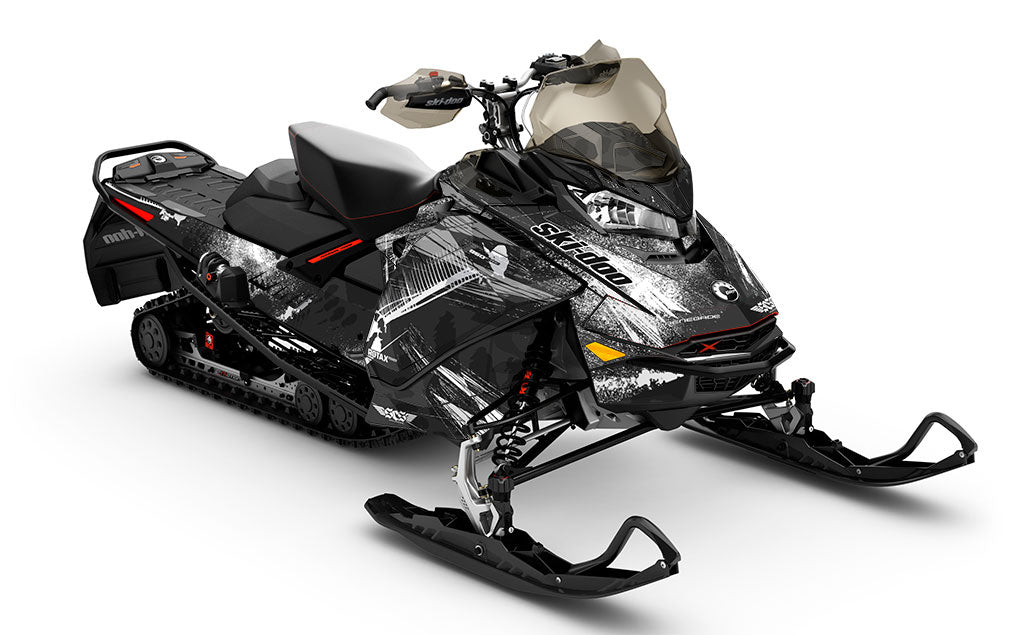 Kodiak Black White Ski-Doo REV Gen4 Renegade Less Coverage Sled Wrap