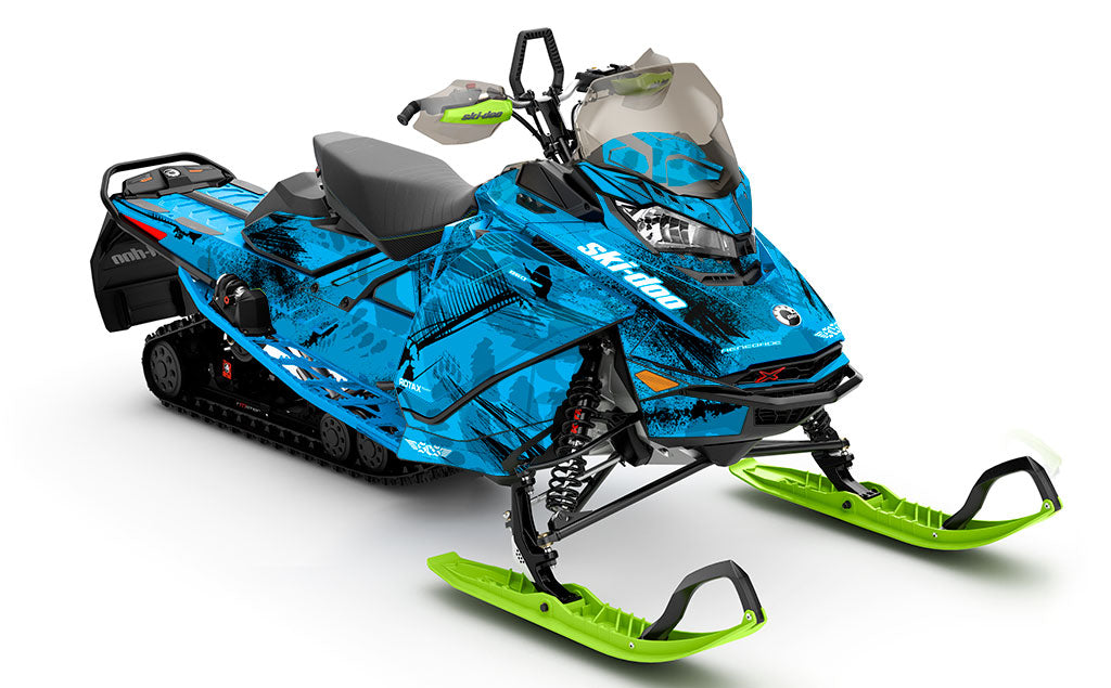 Kodiak Blue Black Ski-Doo REV Gen4 Renegade Partial Coverage Sled Wrap