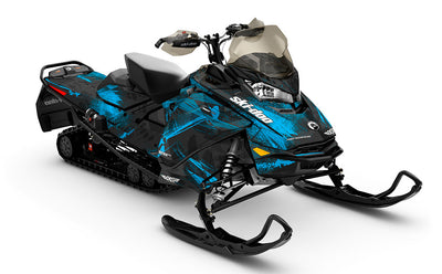 Kodiak Grey Blue Ski-Doo REV Gen4 Renegade Less Coverage Sled Wrap