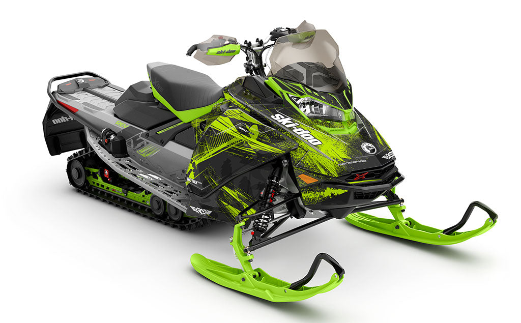 Kodiak Grey Green Ski-Doo REV Gen4 Renegade Prem Coverage Sled Wrap