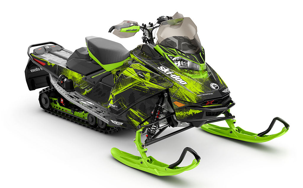 Kodiak Grey Green Ski-Doo REV Gen4 Renegade Full Coverage Sled Wrap