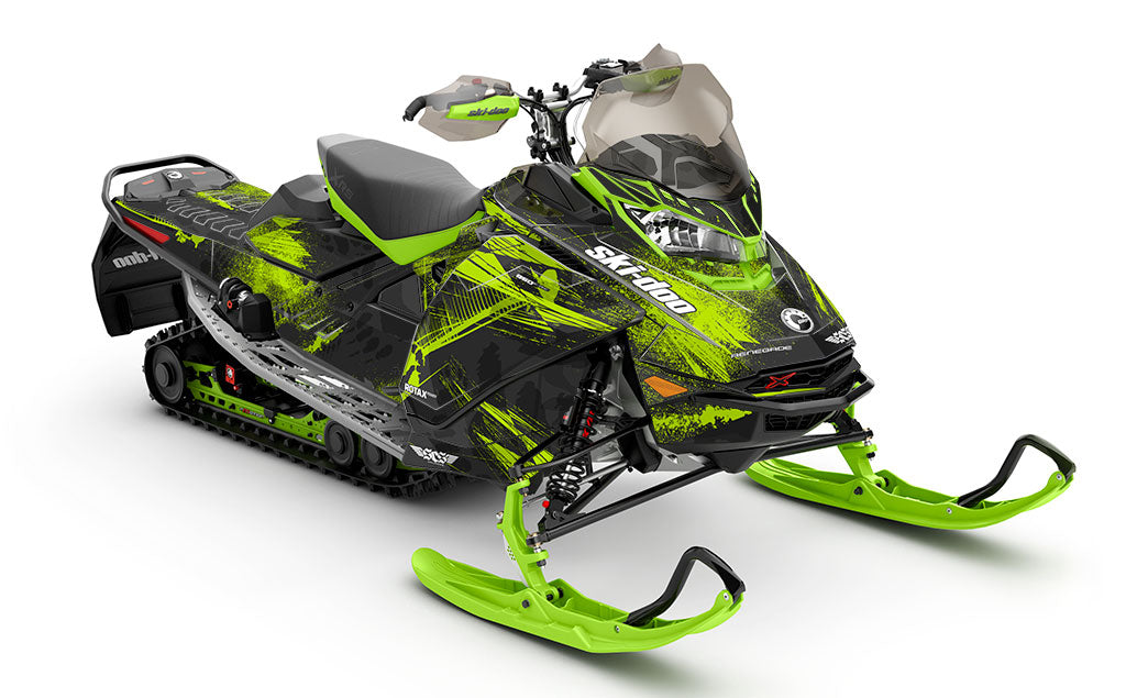 Kodiak Grey Green Ski-Doo REV Gen4 Renegade Less Coverage Sled Wrap