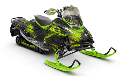 Kodiak Grey Green Ski-Doo REV Gen4 Renegade Less Coverage Sled Wrap