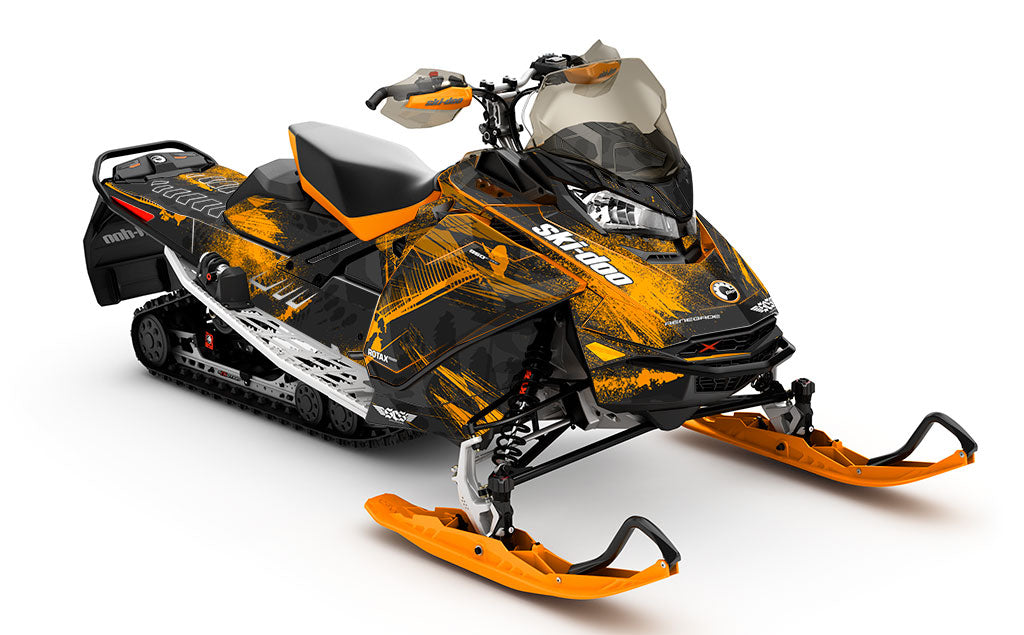 Kodiak Grey Orange Ski-Doo REV Gen4 Renegade Less Coverage Sled Wrap