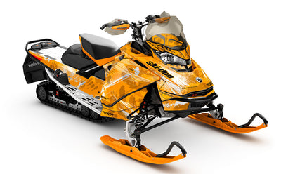 Kodiak Orange White Ski-Doo REV Gen4 Renegade Full Coverage Sled Wrap