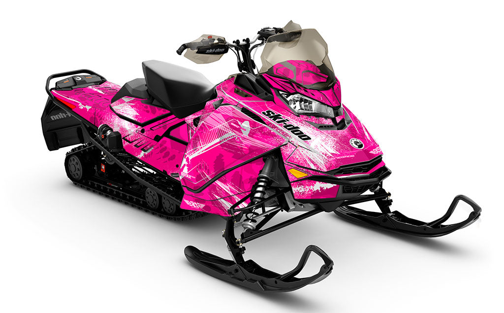 25 4FRNT RENEGADE 184cm 4LOCK ポモカ専用シール付 Kodiak Pink White Ski-Doo REV Gen4 Renegade Prem Sled Wrap