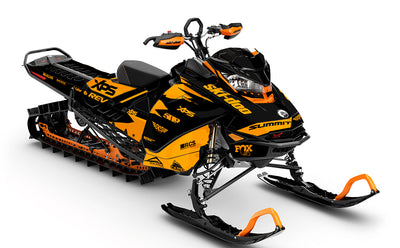 Jay Mentaberry - Descent Black Orange Ski-Doo REV Gen4 Sled Wrap Premium Coverage Sled Wrap