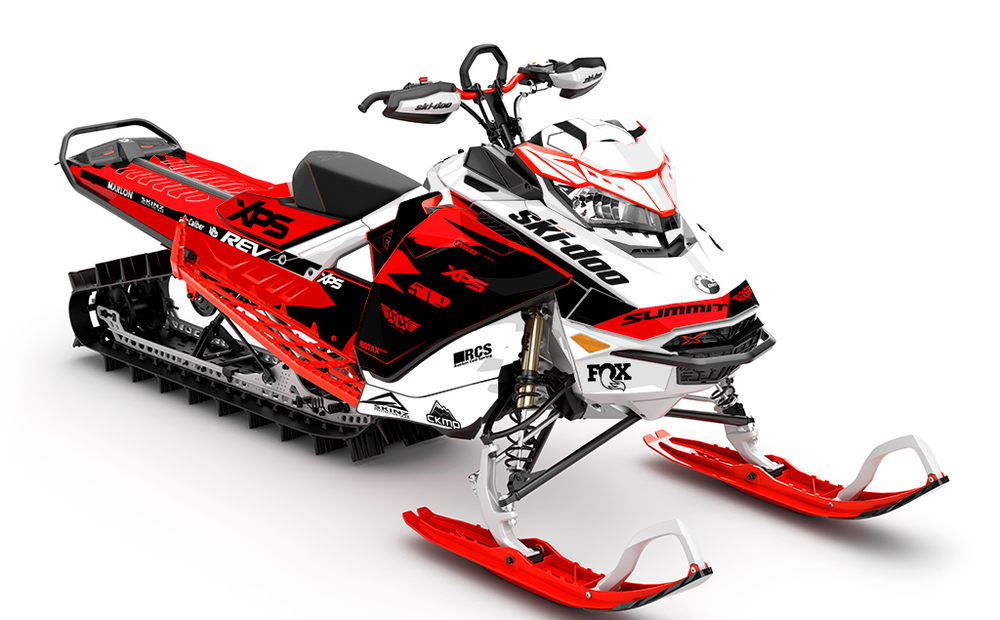 Jay Mentaberry - Descent Black Red Ski-Doo REV Gen4 Sled Wrap Premium Coverage Sled Wrap