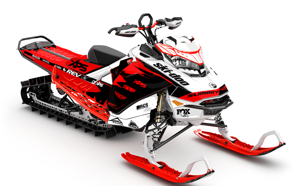 Jay Mentaberry - Descent White Red Ski-Doo REV Gen4 Sled Wrap