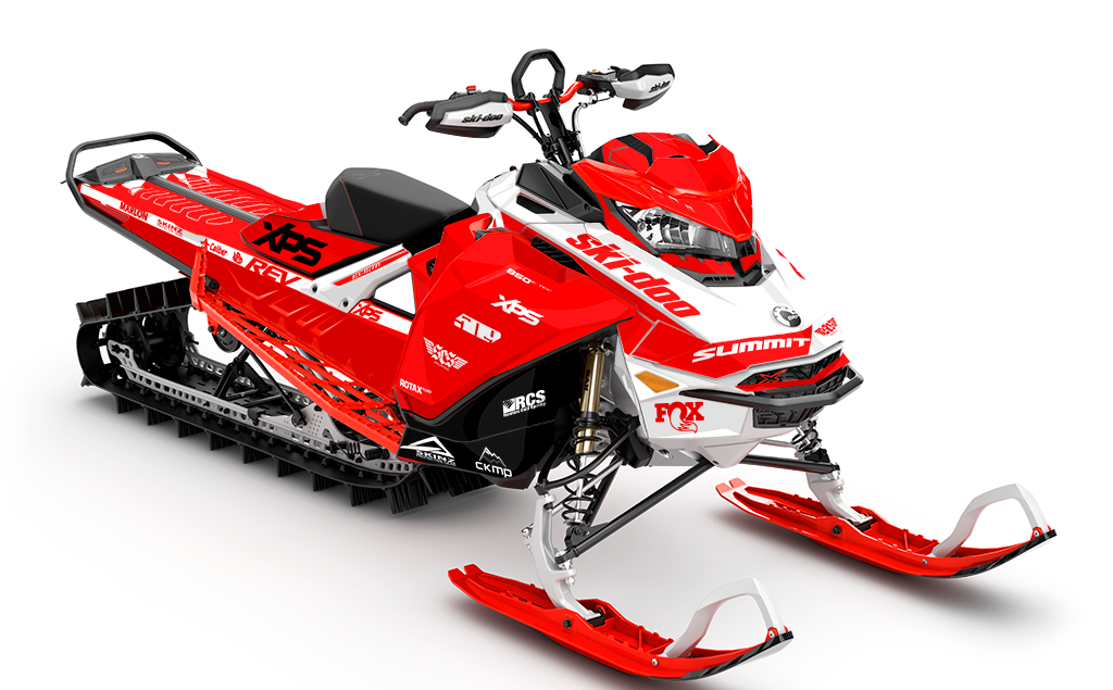 Jay Mentaberry - Descent White Red Ski-Doo REV Gen4 Sled Wrap