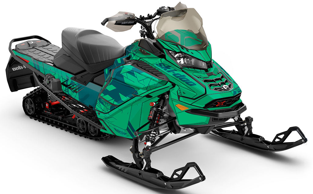 Prism Green Turquoise Ski-Doo REV Gen4 Wide Full Coverage Sled Wrap