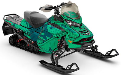 Prism Green Turquoise Ski-Doo REV Gen4 Wide Partial Coverage Sled Wrap