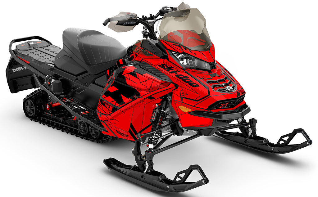 Prism Red Black Ski-Doo REV Gen4 Wide Premium Coverage Sled Wrap